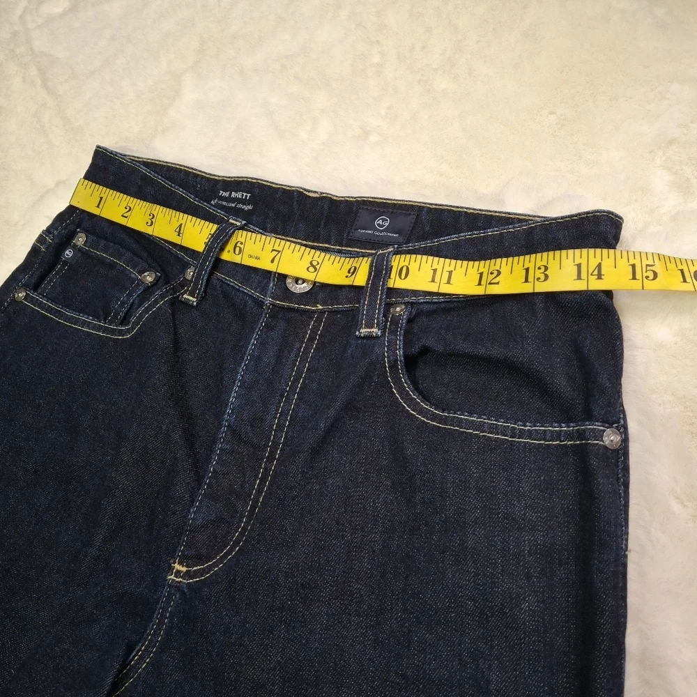 AG Adriano Goldschmied The Brett High Waisted Crop Straight Leg Jeans  Size 29 - Picture 13 of 16